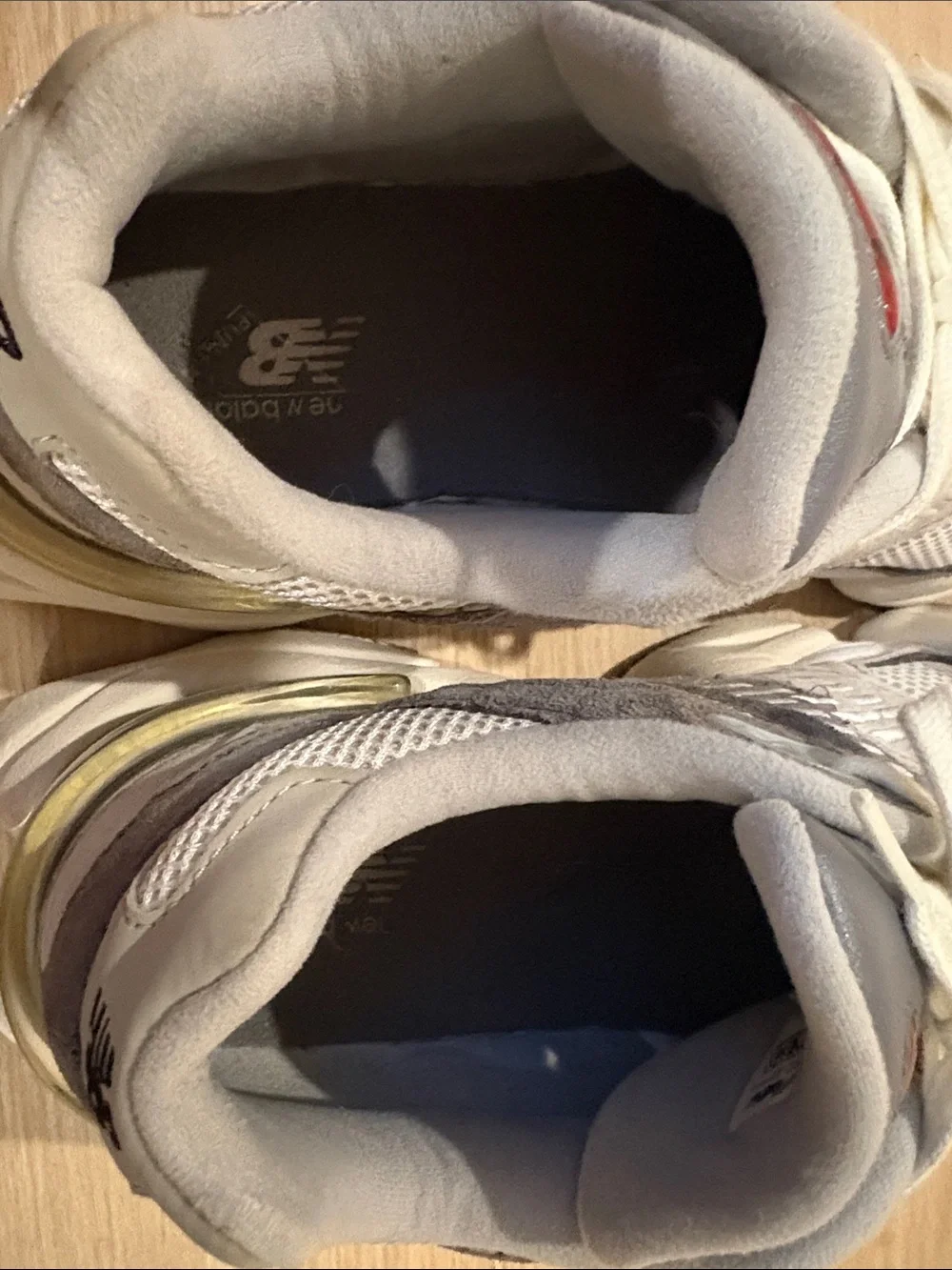 New Balance Neutral-Tone Chunky Sneakers in Beige, Gray & Cream